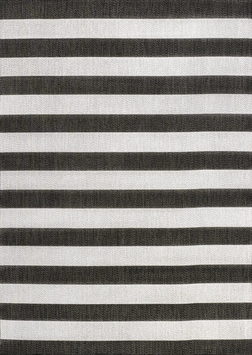8' X 10' Black And Cream Striped Indoor Outdoor Area Rug Homeroots Outdoor