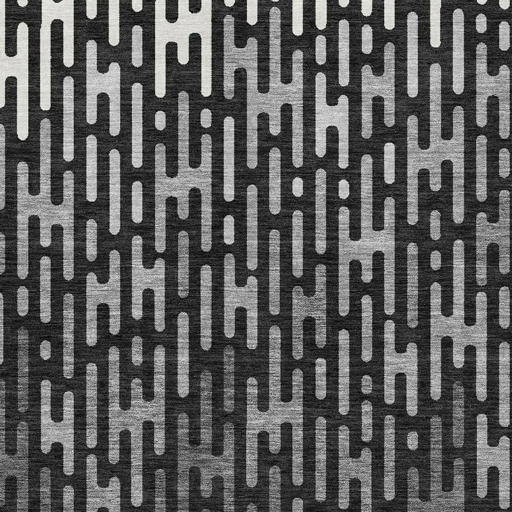 8' X 10' Black And Granite Gray Abstract Washable Indoor Outdoor Area Rug Homeroots Outdoor