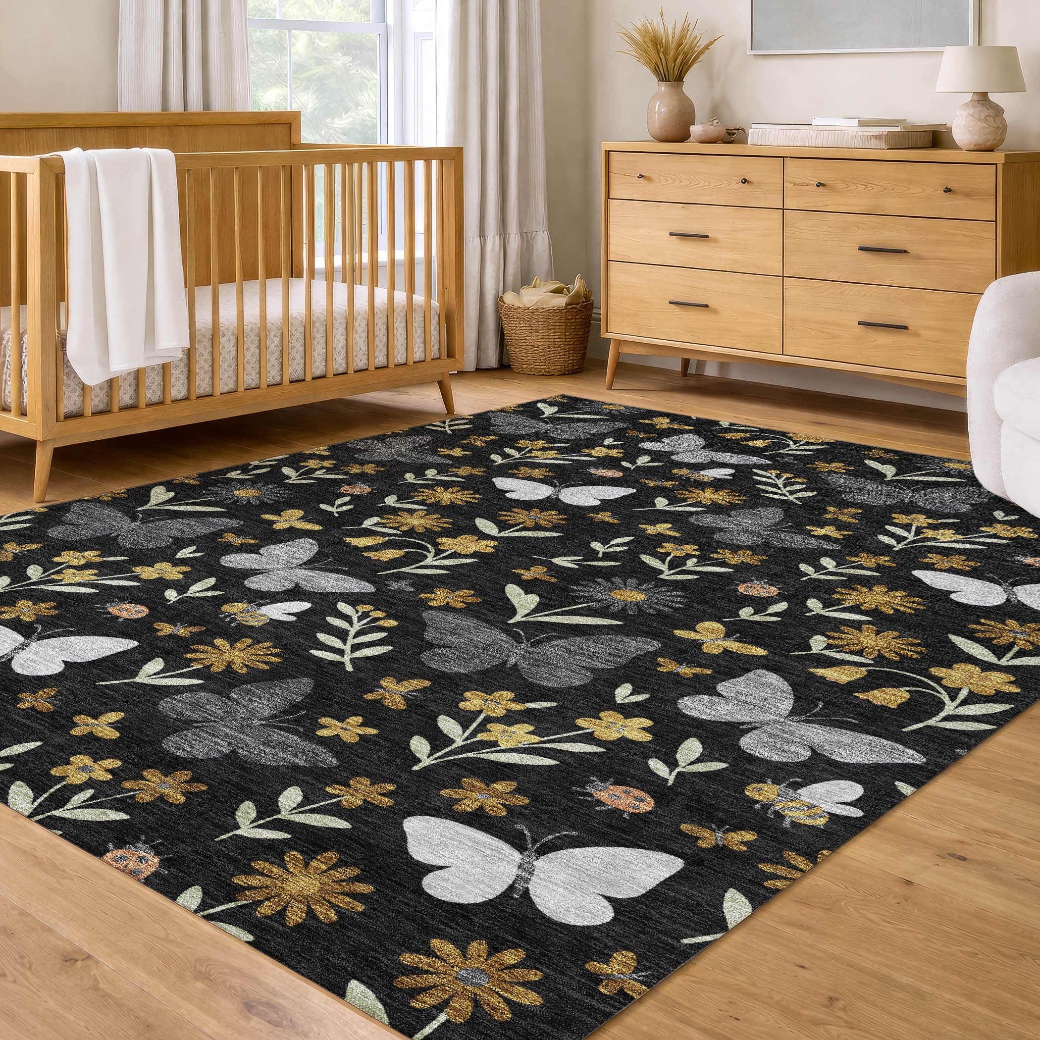 8' X 10' Black And Graphite Abstract Washable Indoor Outdoor Area Rug Homeroots Outdoor
