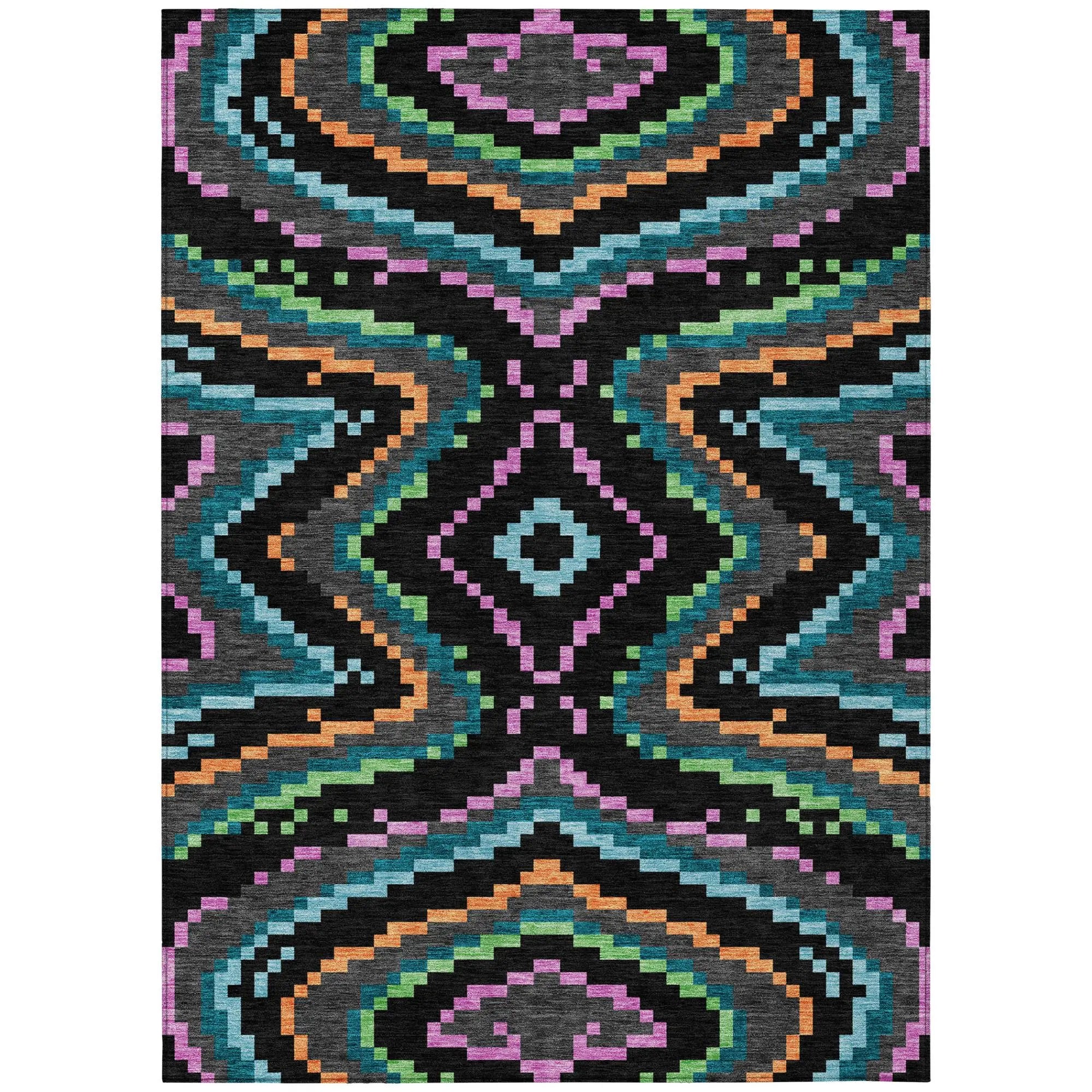 8' X 10' Black And Graphite Abstract Washable Indoor Outdoor Area Rug Homeroots Outdoor