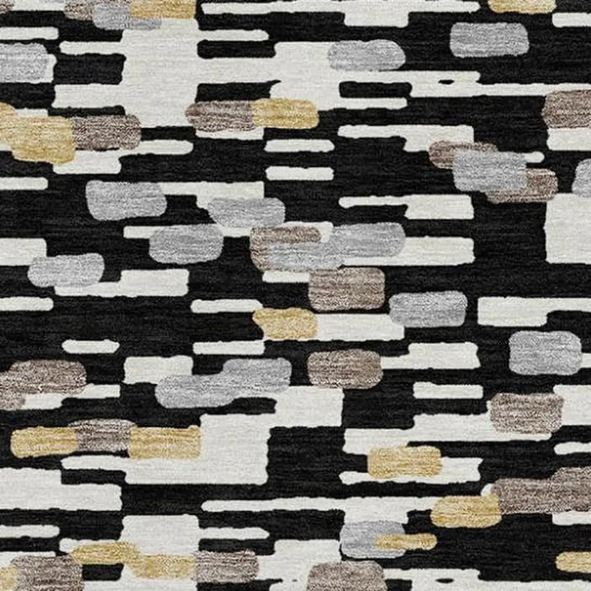 8' X 10' Black And Graphite Geometric Washable Indoor Outdoor Area Rug Homeroots Outdoor