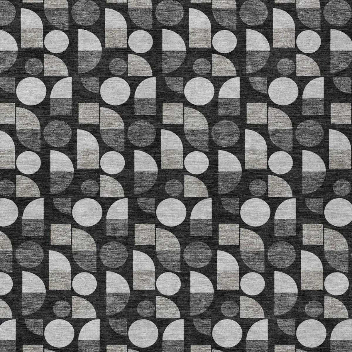 8' X 10' Black And Graphite Geometric Washable Indoor Outdoor Area Rug Homeroots Outdoor