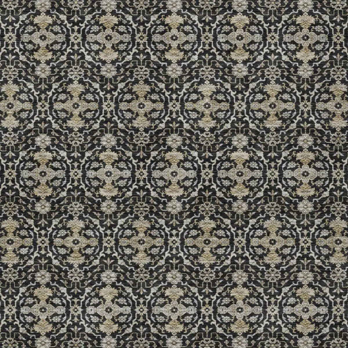 8' X 10' Black And Graphite Oriental Washable Indoor Outdoor Area Rug Homeroots Outdoor