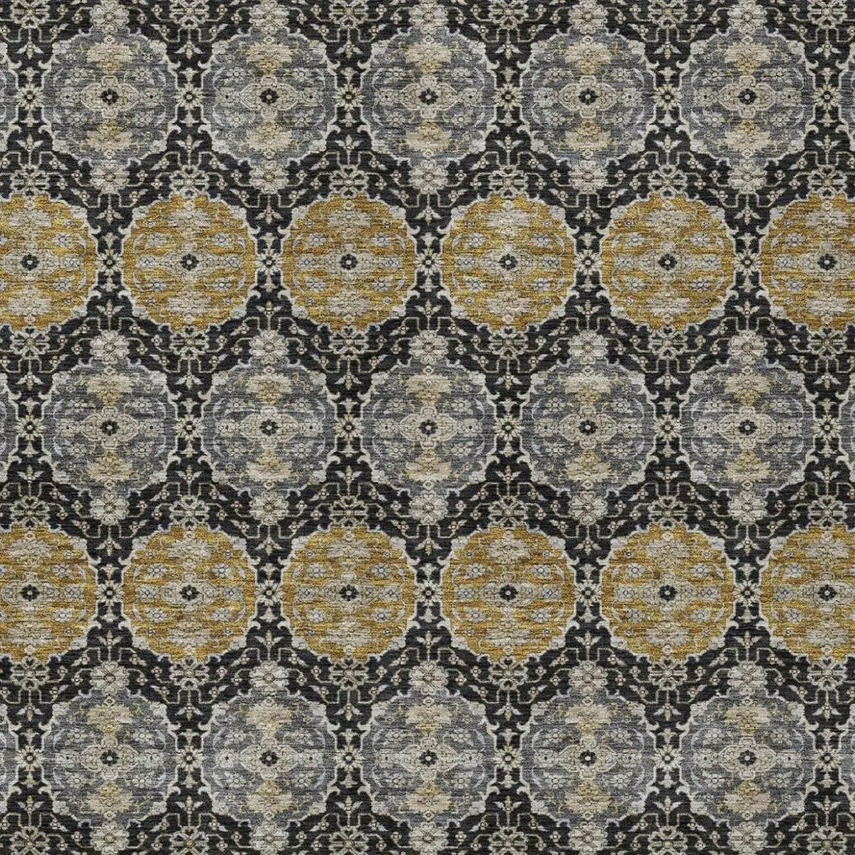 8' X 10' Black And Graphite Striped Washable Indoor Outdoor Area Rug Homeroots Outdoor