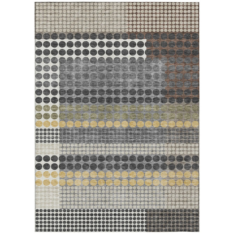 8' X 10' Black And Gray Geometric Washable Indoor Outdoor Area Rug Homeroots Outdoor