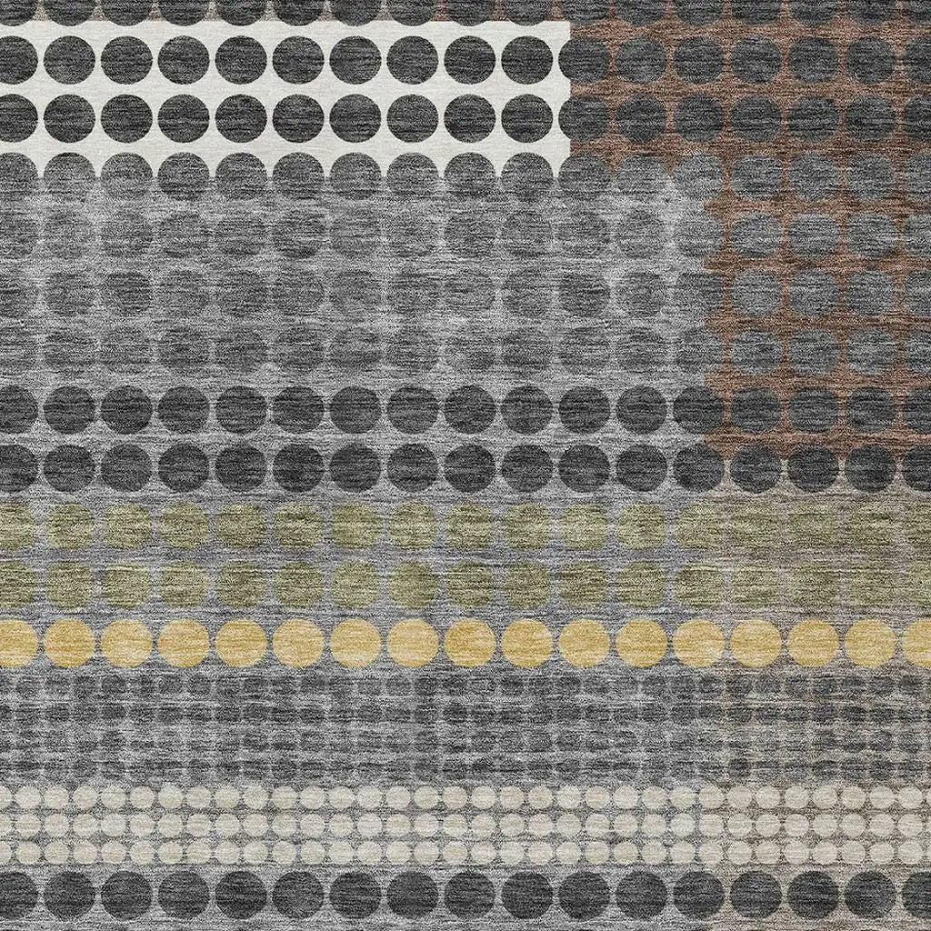 8' X 10' Black And Gray Geometric Washable Indoor Outdoor Area Rug Homeroots Outdoor