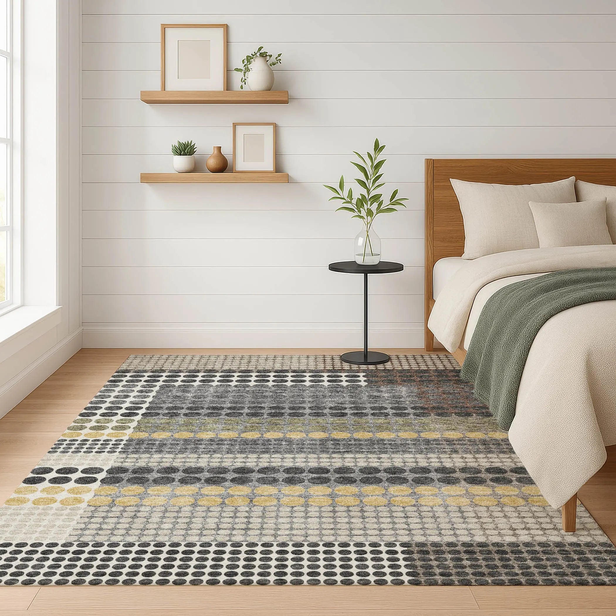 8' X 10' Black And Gray Geometric Washable Indoor Outdoor Area Rug Homeroots Outdoor
