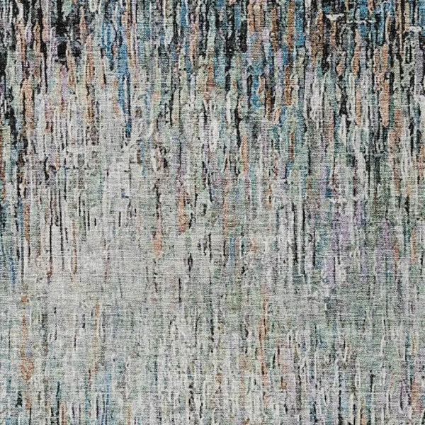 8' X 10' Black And Gray Striped Washable Indoor Outdoor Area Rug Homeroots Outdoor