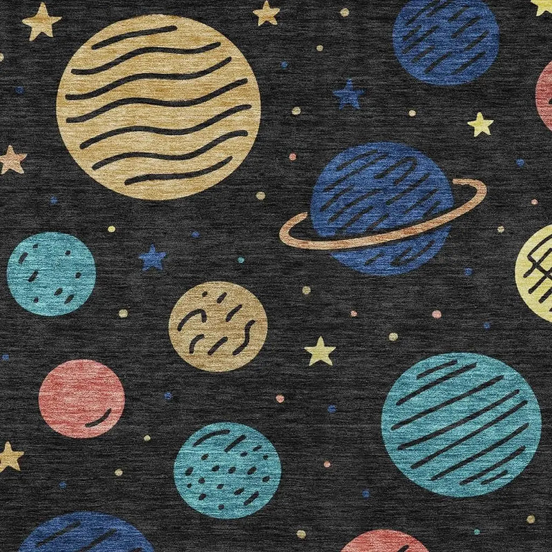 8' X 10' Black And Navy Blue Floral Washable Indoor Outdoor Area Rug Homeroots Outdoor