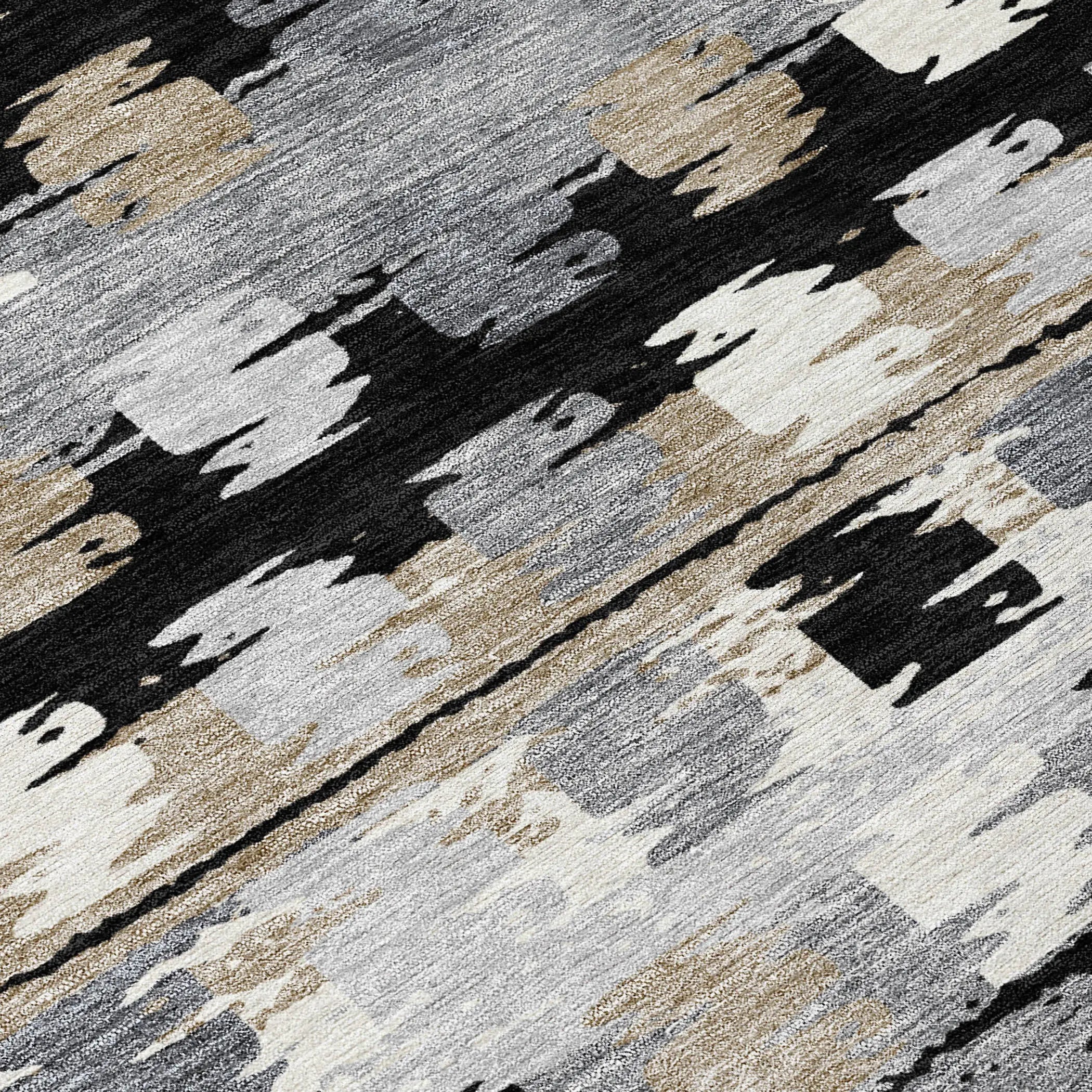 8' X 10' Black And Purple Abstract Washable Indoor Outdoor Area Rug Homeroots Outdoor