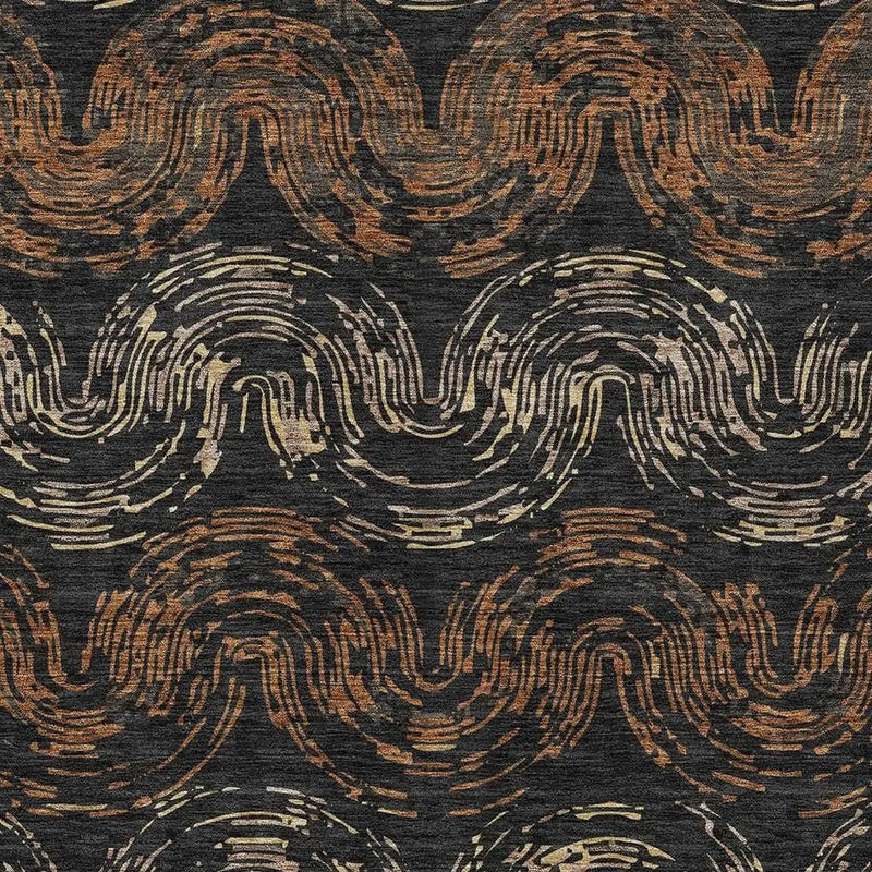 8' X 10' Black And Rust Abstract Washable Indoor Outdoor Area Rug Homeroots Outdoor
