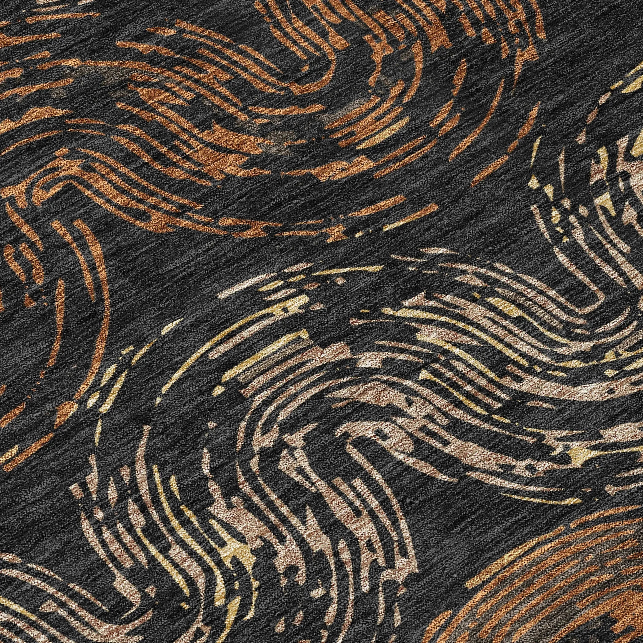 8' X 10' Black And Rust Abstract Washable Indoor Outdoor Area Rug Homeroots Outdoor
