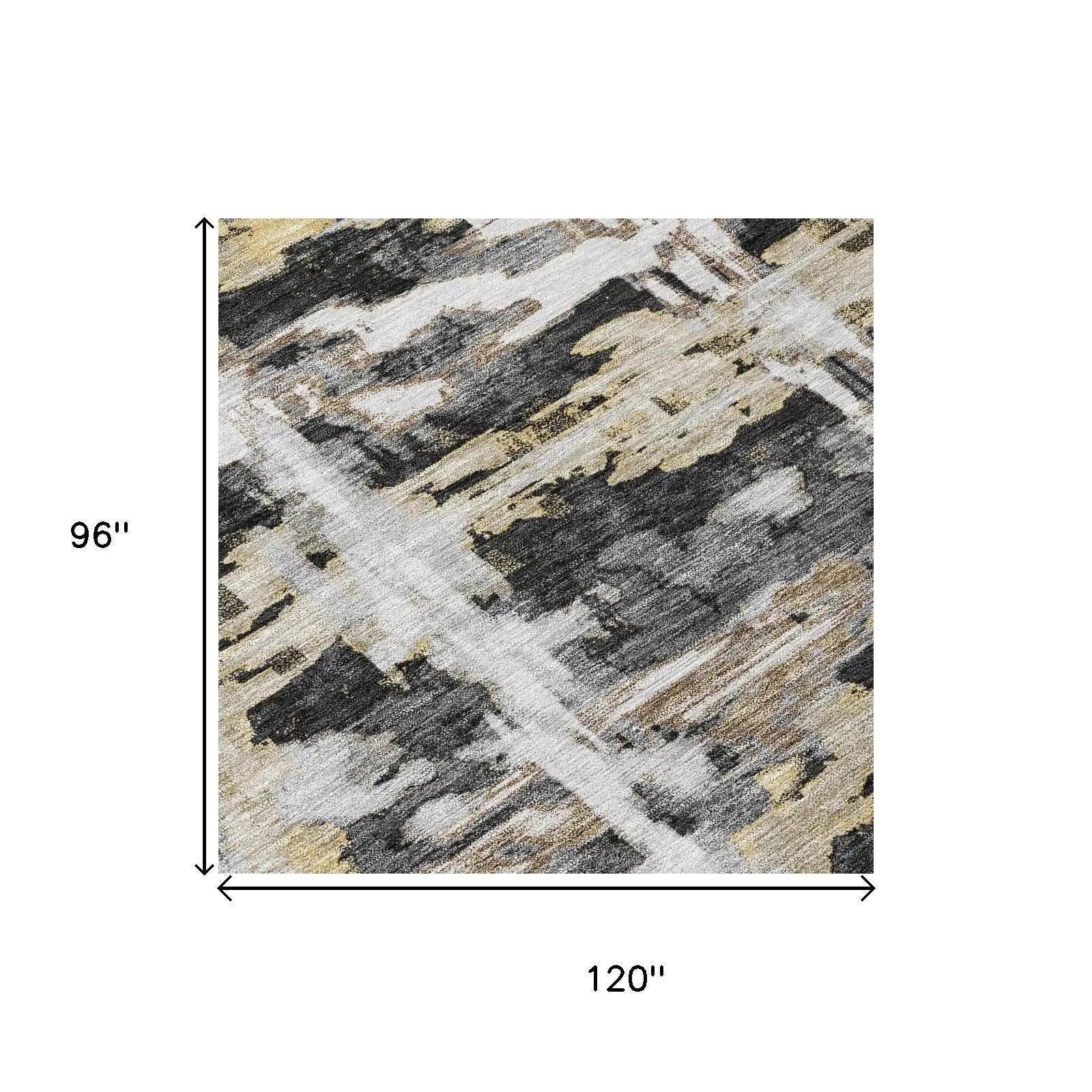 8' X 10' Black And Silver Abstract Washable Indoor Outdoor Area Rug Homeroots Outdoor