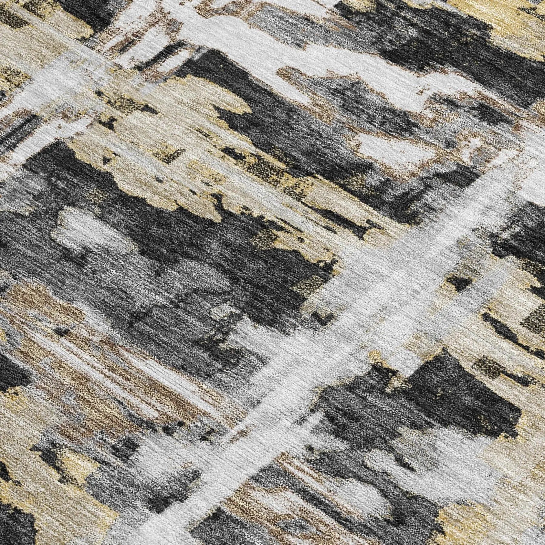 8' X 10' Black And Silver Abstract Washable Indoor Outdoor Area Rug Homeroots Outdoor