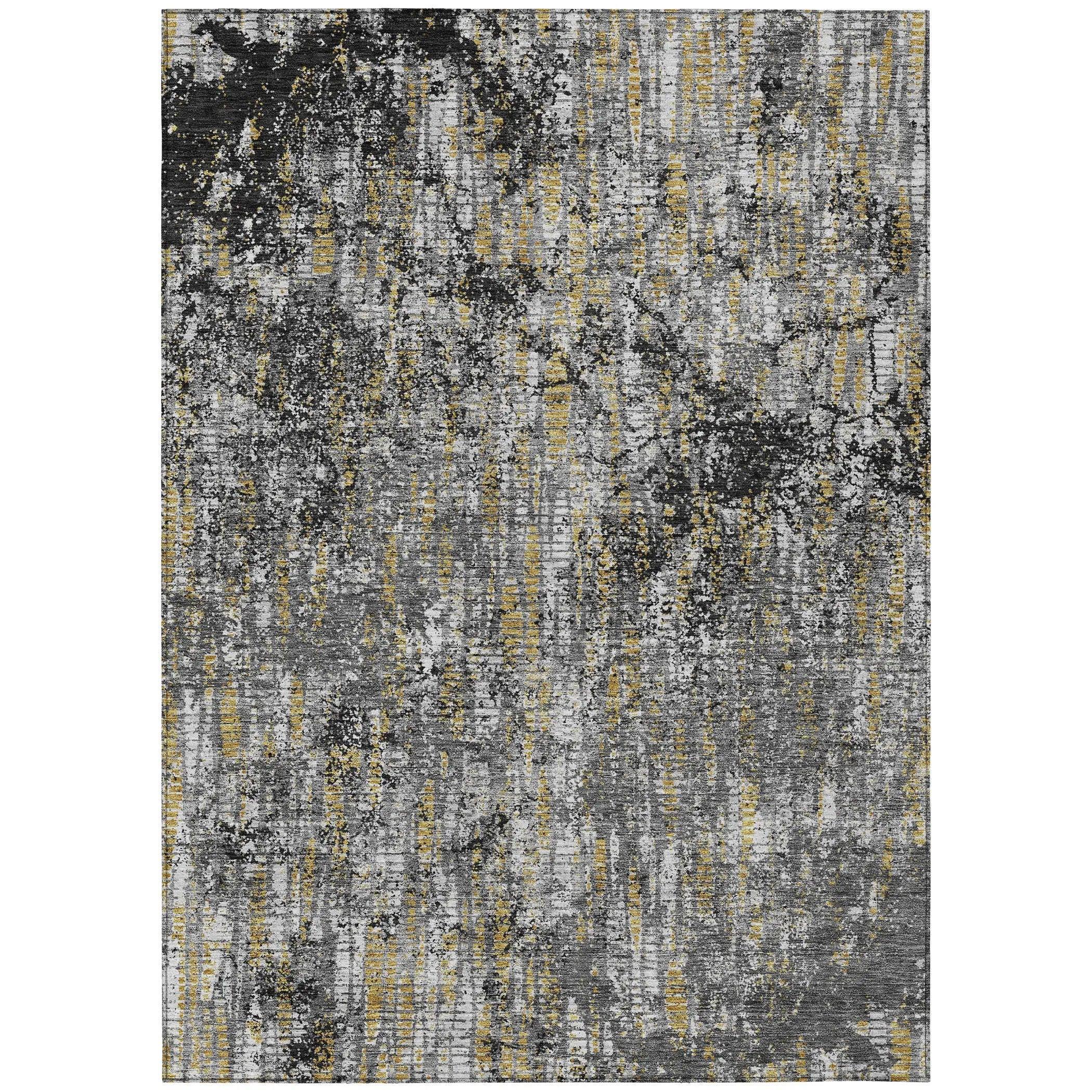 8' X 10' Black And Taupe Abstract Washable Indoor Outdoor Area Rug Homeroots Outdoor