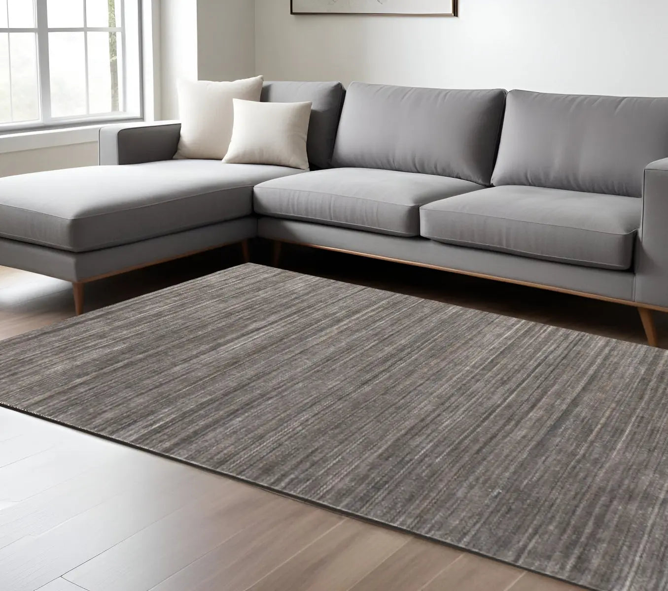 8' X 10' Black Gray And Brown Hand Woven Distressed Area Rug Homeroots Outdoor