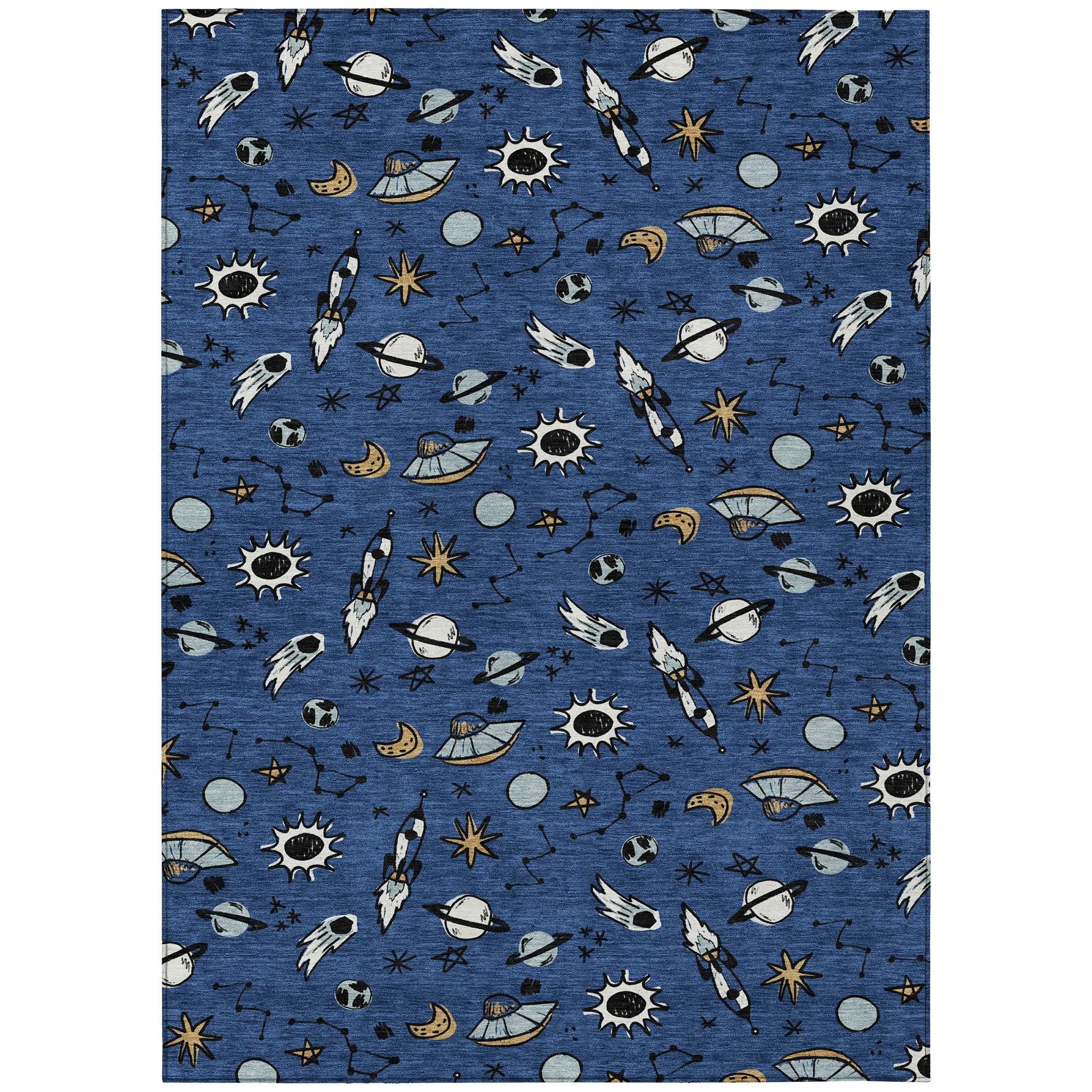 8' X 10' Blue And Black Animal Print Washable Indoor Outdoor Area Rug Homeroots Outdoor