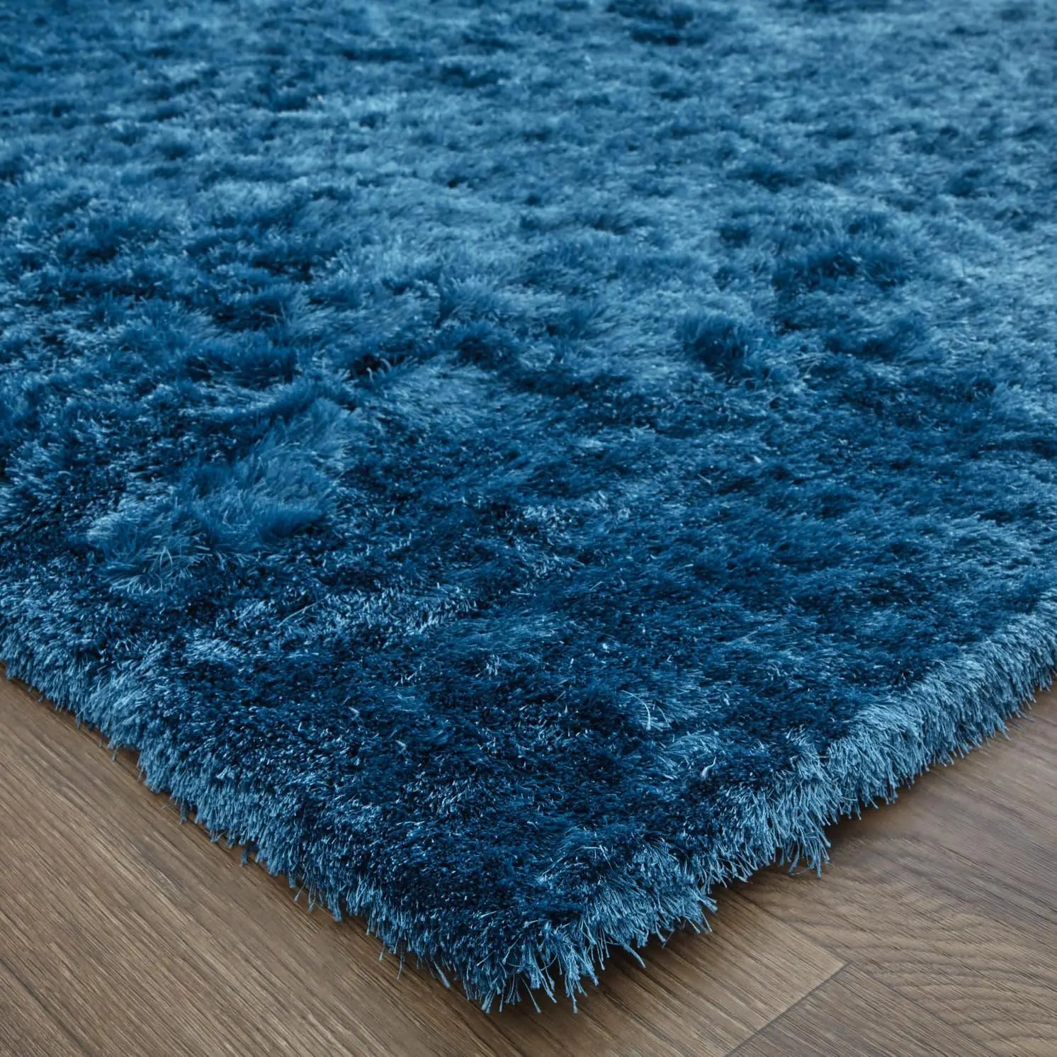 8' X 10' Blue And Black Shag Hand Tufted Area Rug Homeroots Home Decor