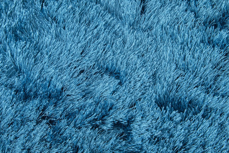 8' X 10' Blue And Black Shag Hand Tufted Area Rug Homeroots Home Decor