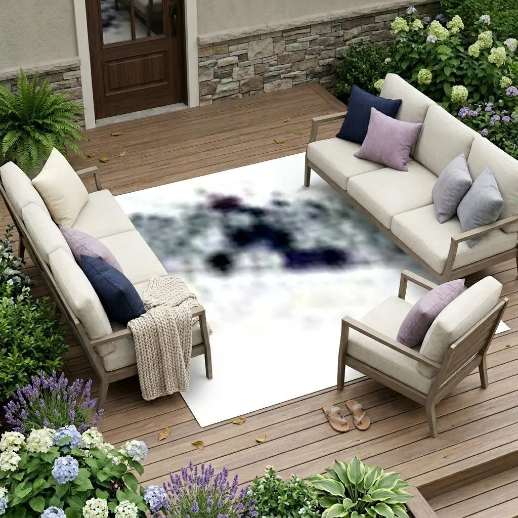 8' X 10' Blue And Charcoal Geometric Washable Indoor Outdoor Area Rug Homeroots Outdoor