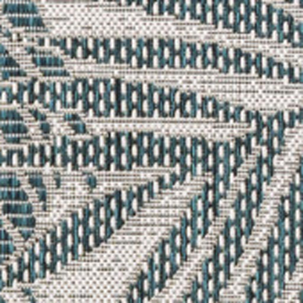 8' X 10' Blue And Cream Floral Indoor Outdoor Area Rug - GreatEagleInc
