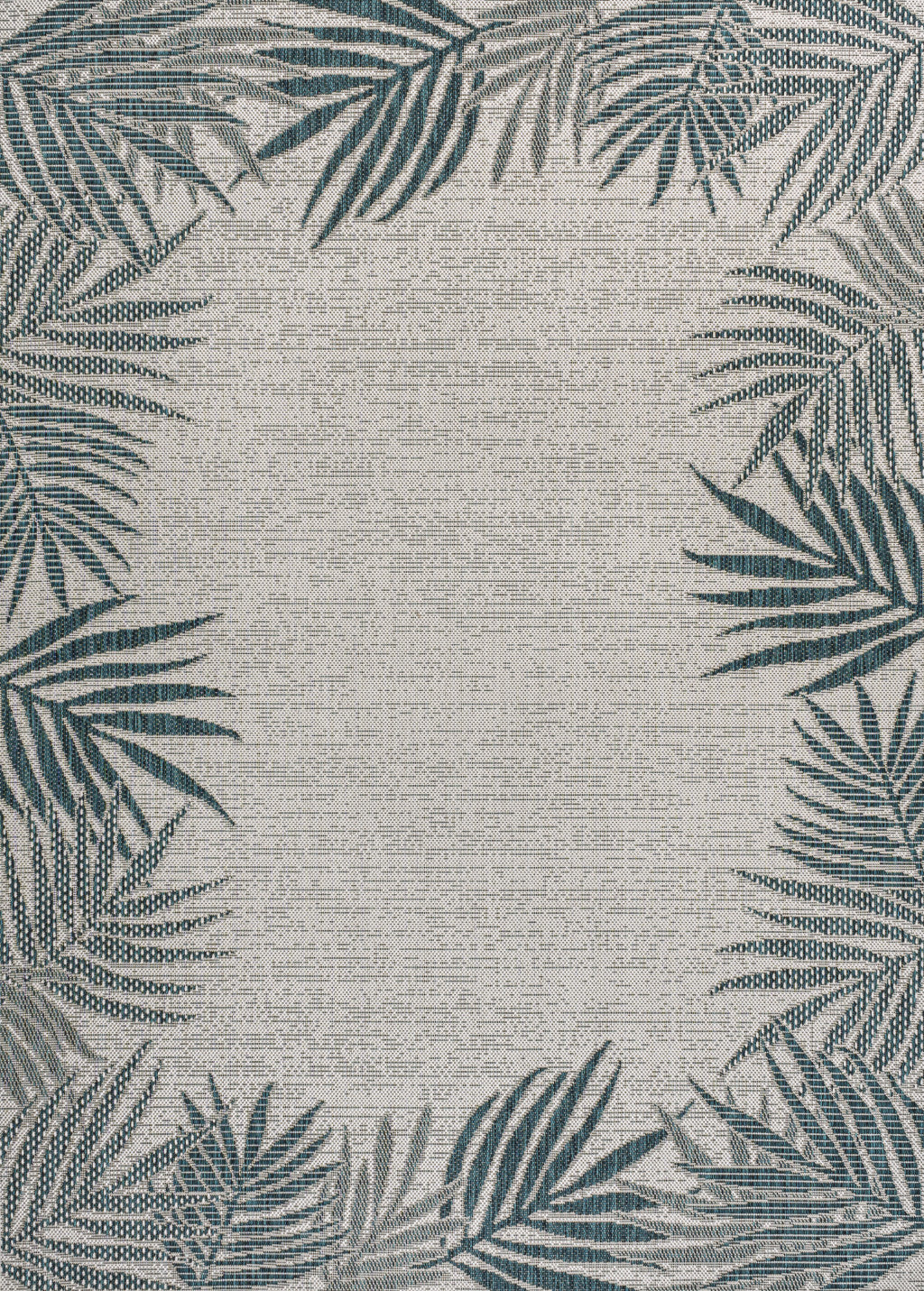 8' X 10' Blue And Cream Floral Indoor Outdoor Area Rug - GreatEagleInc
