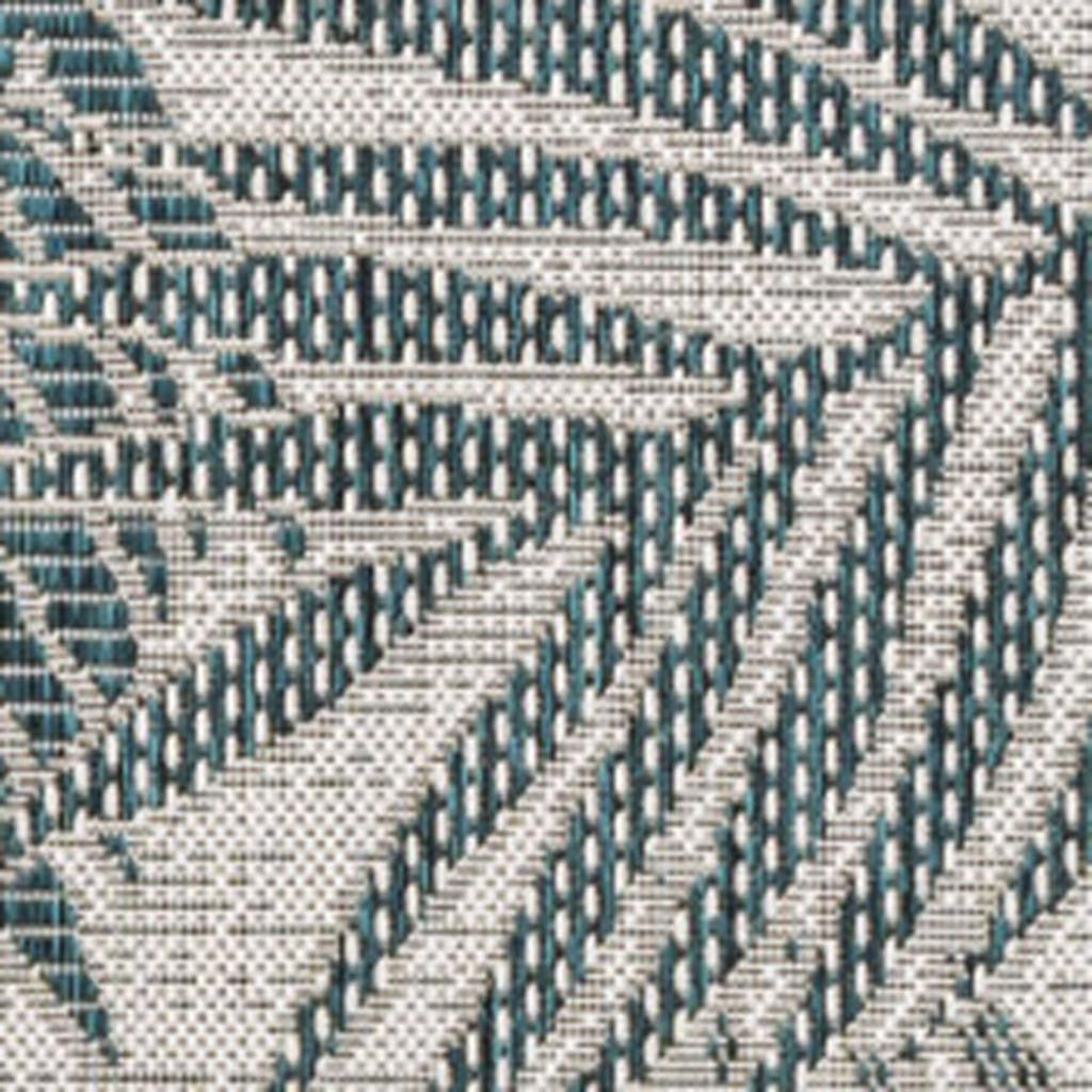 8' X 10' Blue And Cream Floral Indoor Outdoor Area Rug - GreatEagleInc