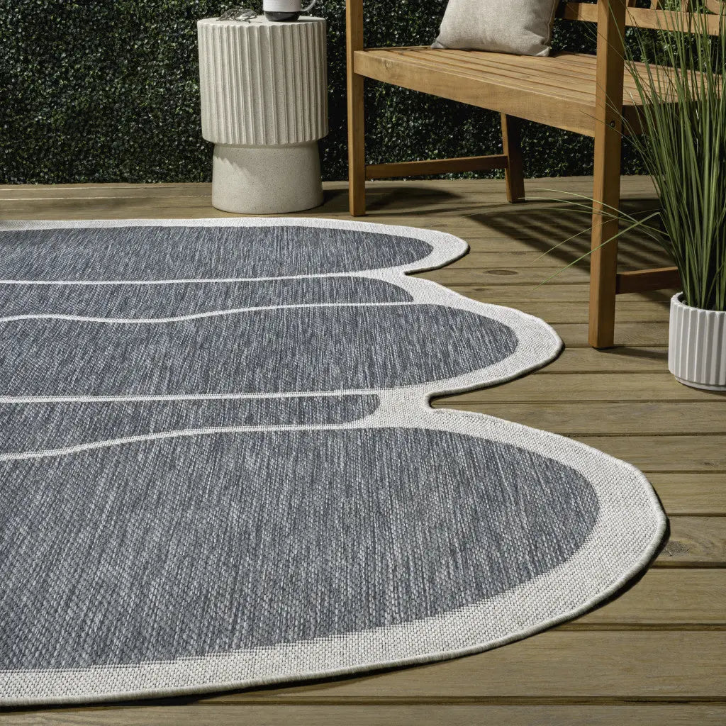 8' X 10' Blue And Cream Medallion Indoor Outdoor Area Rug Homeroots Outdoor