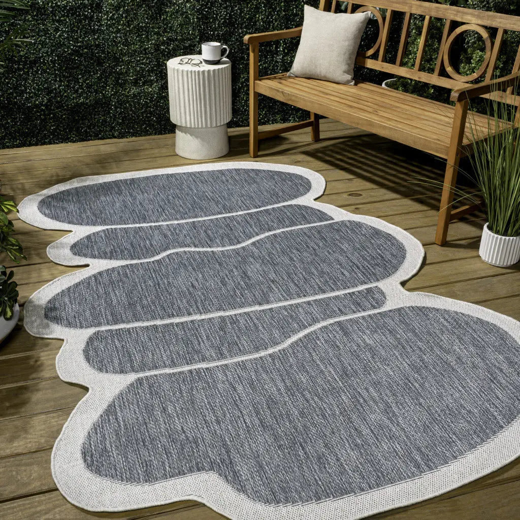 8' X 10' Blue And Cream Medallion Indoor Outdoor Area Rug Homeroots Outdoor