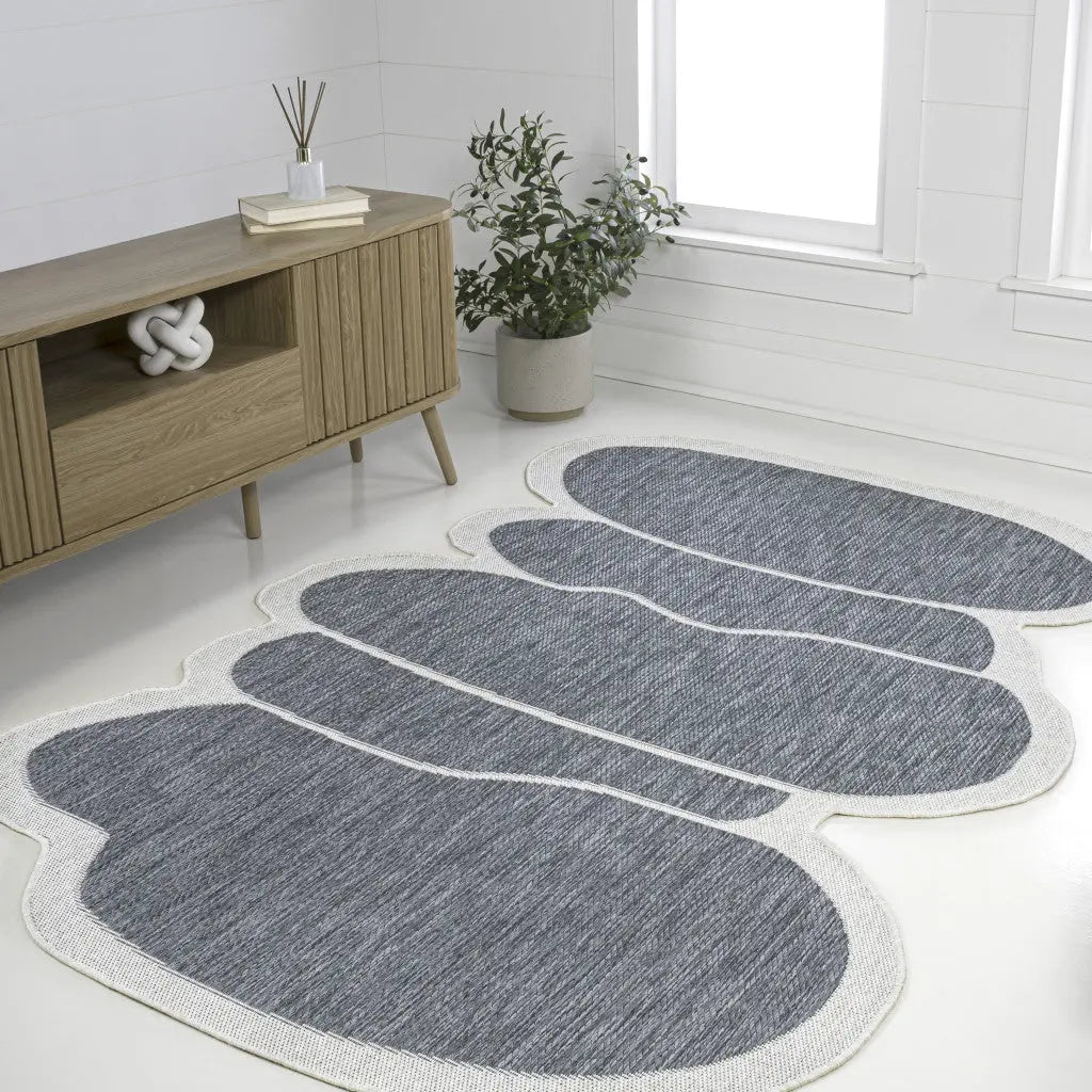 8' X 10' Blue And Cream Medallion Indoor Outdoor Area Rug Homeroots Outdoor