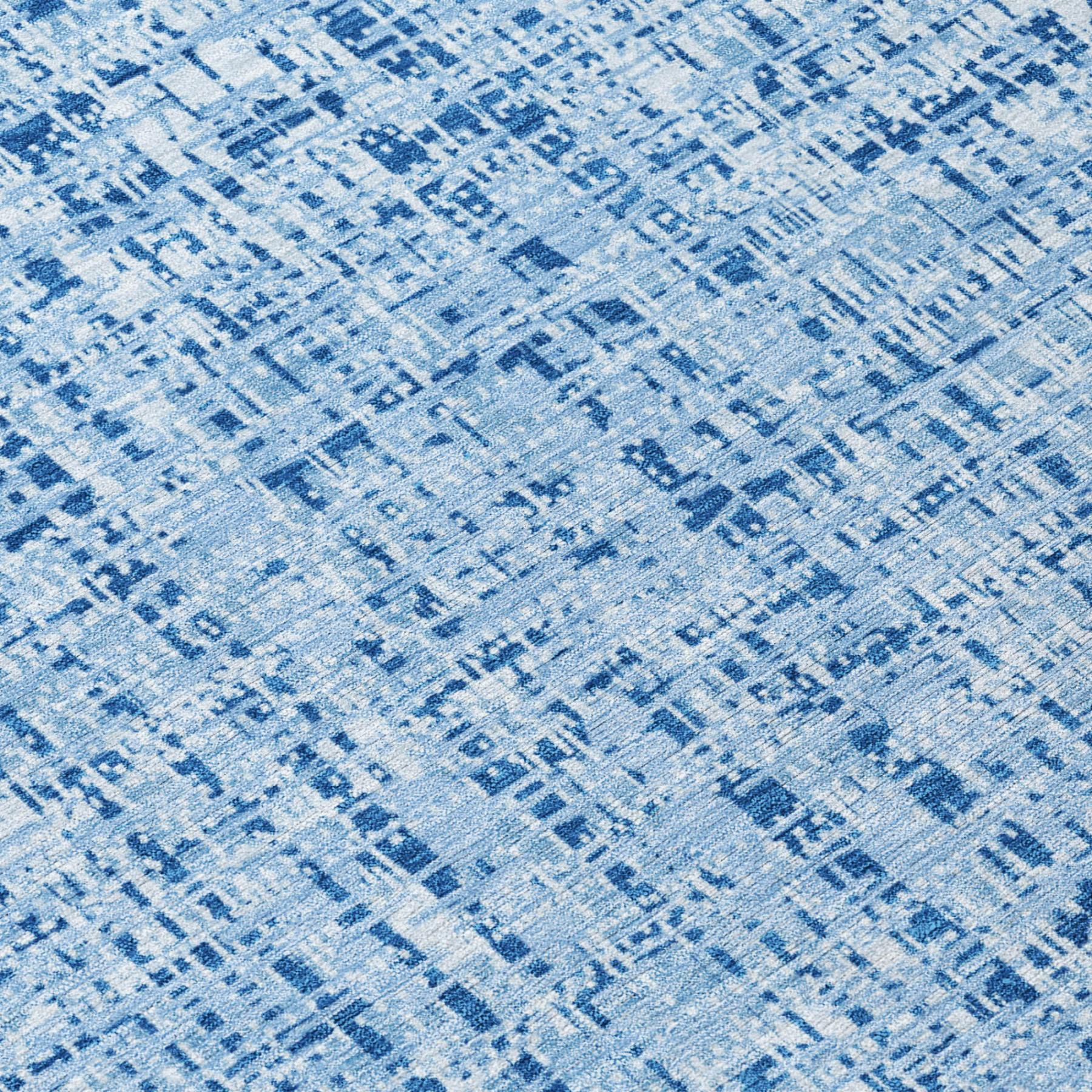8' X 10' Blue And Denim Blue Abstract Washable Indoor Outdoor Area Rug Homeroots Outdoor