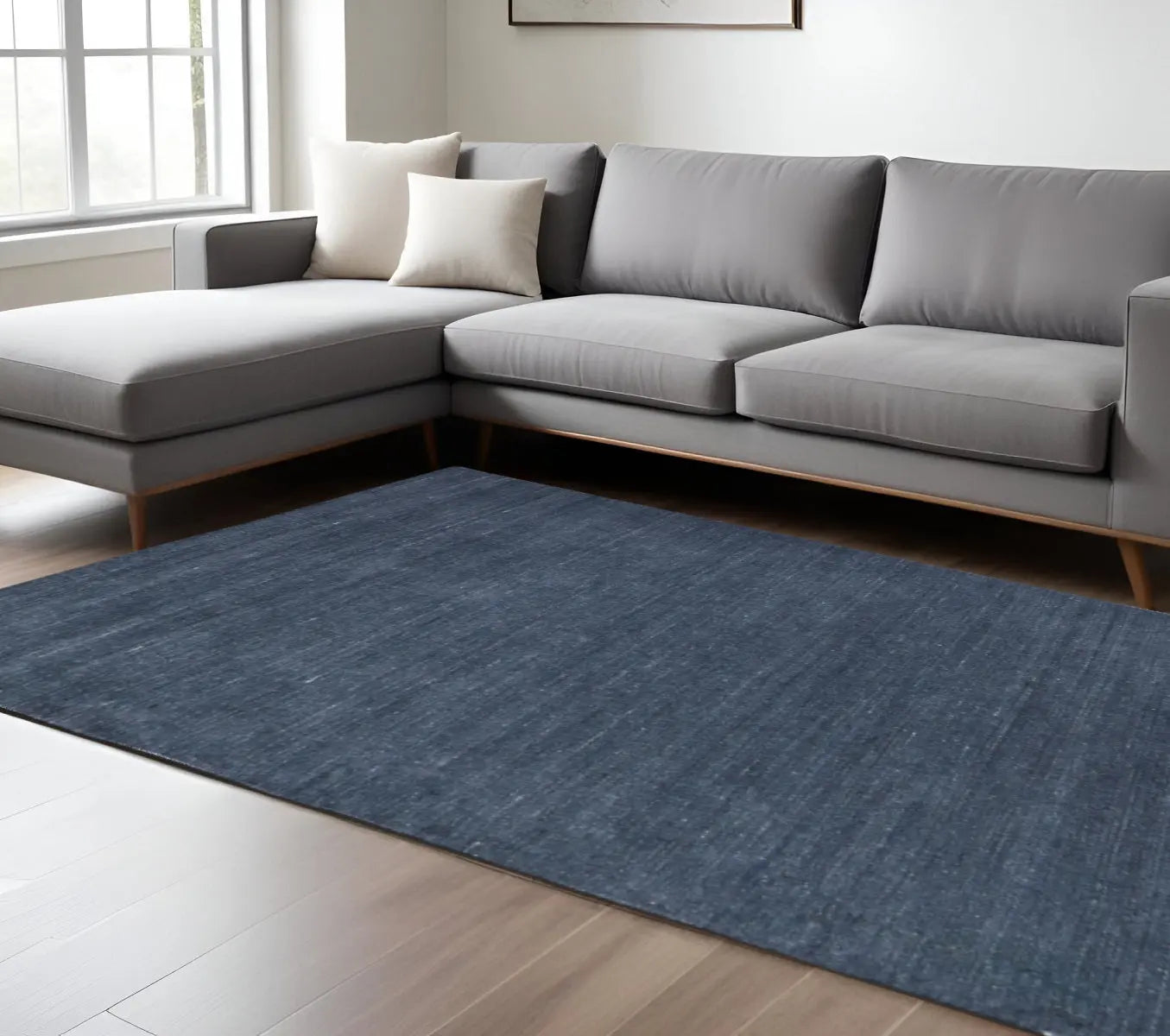 8' X 10' Blue And Gray Hand Woven Distressed Area Rug Homeroots Outdoor