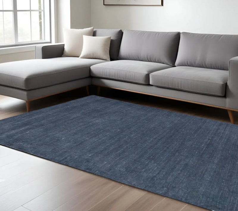 8' X 10' Blue And Gray Hand Woven Distressed Area Rug Homeroots Outdoor
