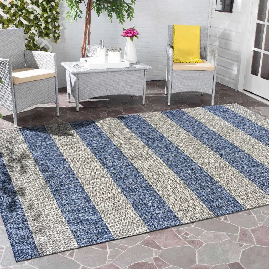 8' X 10' Blue And Gray Indoor Outdoor Area Rug Homeroots Outdoor