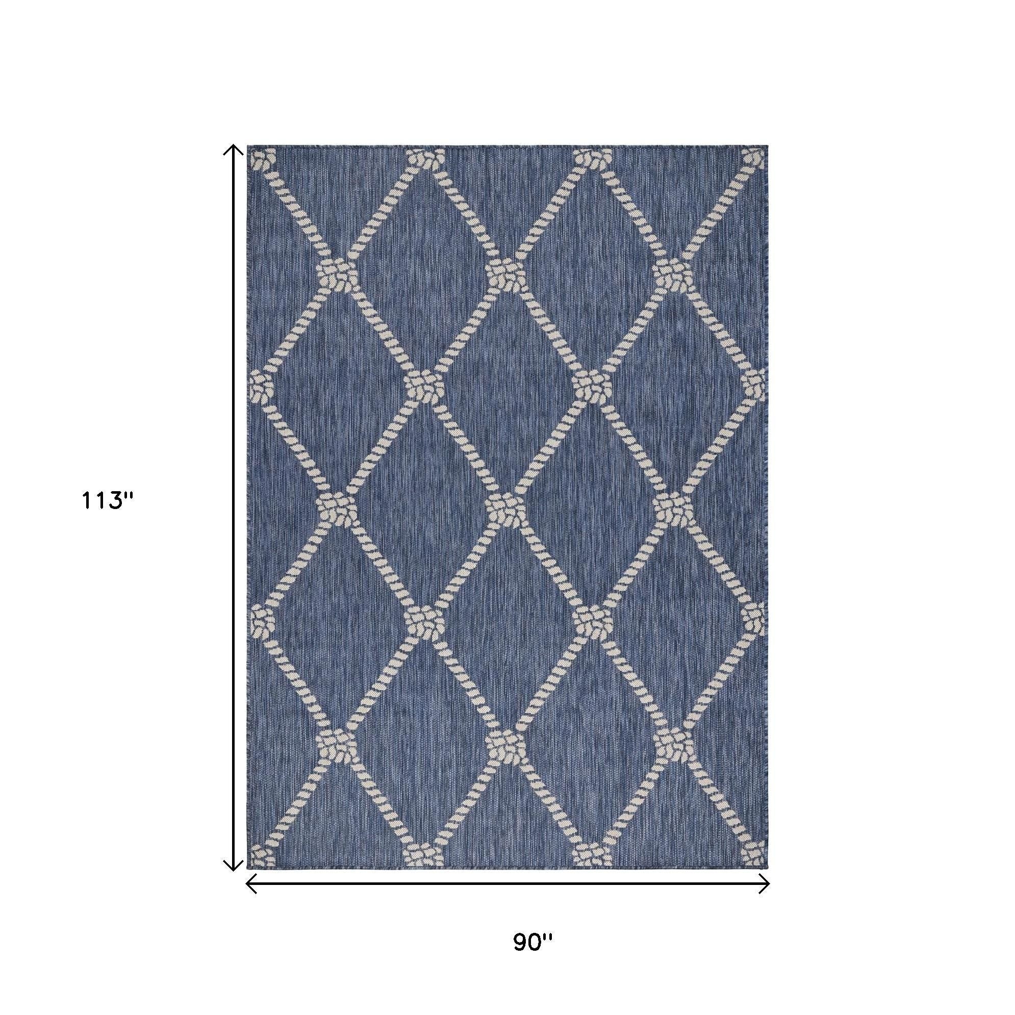 8' X 10' Blue And Gray Indoor Outdoor Area Rug Homeroots Outdoor