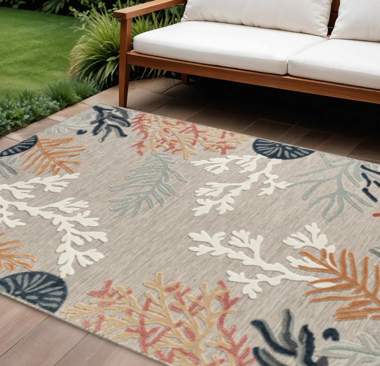 8' X 10' Blue And Gray Indoor Outdoor Area Rug Homeroots Outdoor