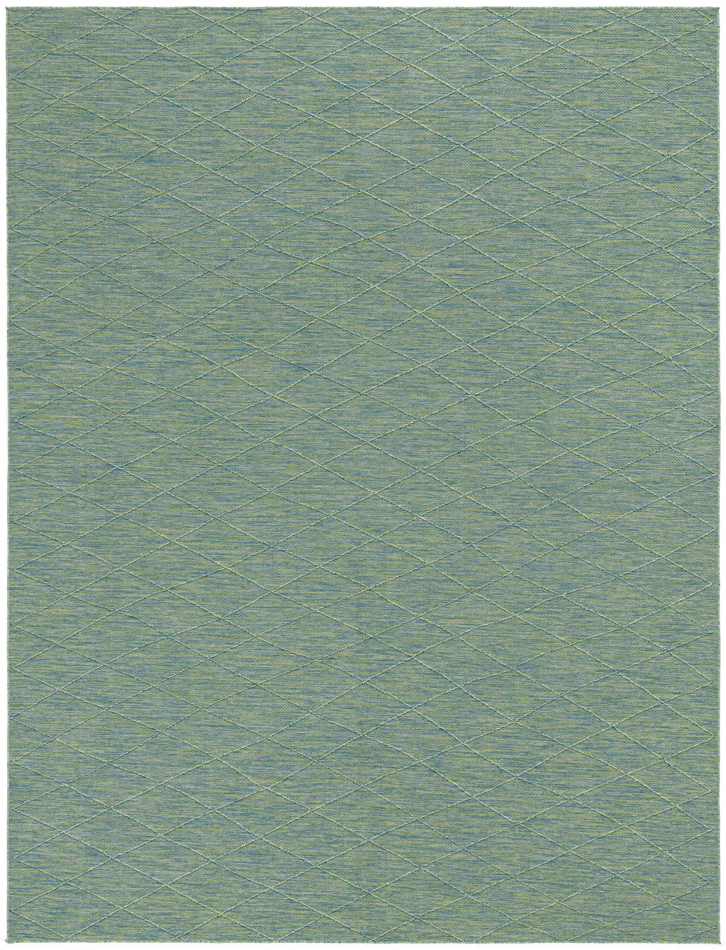 8' X 10' Blue And Green Geometric Indoor Outdoor Area Rug Homeroots Outdoor