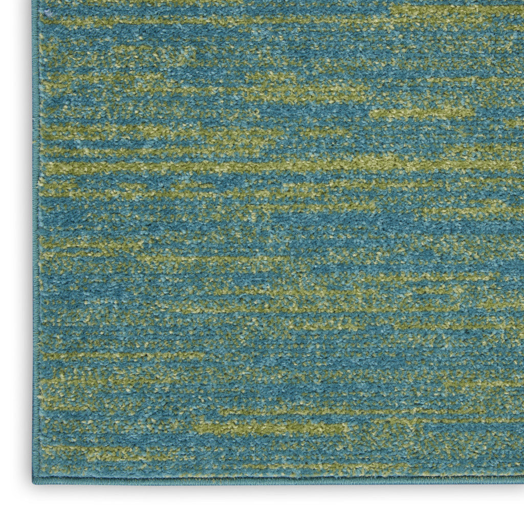 8' X 10' Blue And Green Indoor Outdoor Area Rug - GreatEagleInc