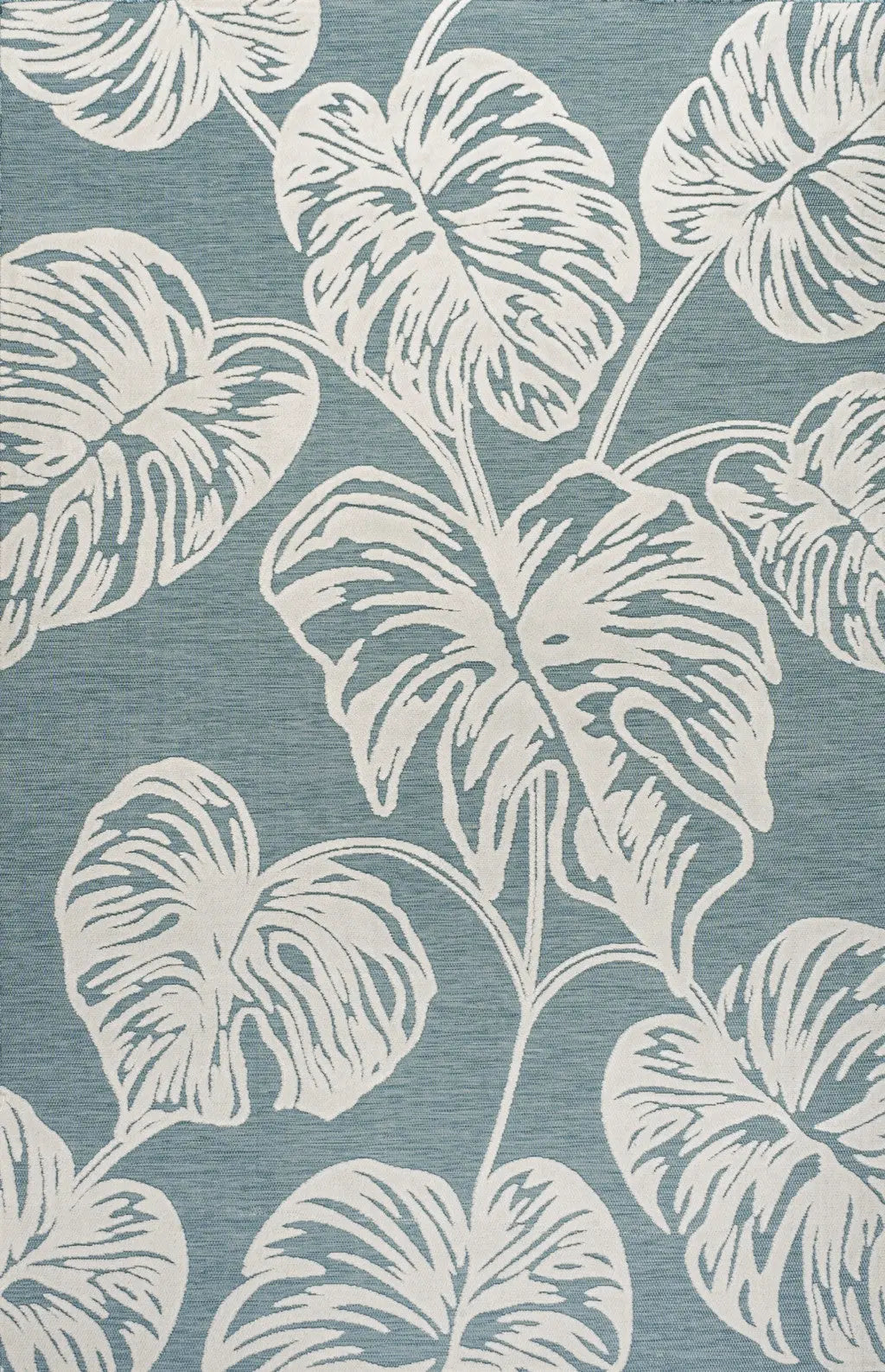 8' X 10' Blue And Ivory Floral Indoor Outdoor Area Rug - GreatEagleInc