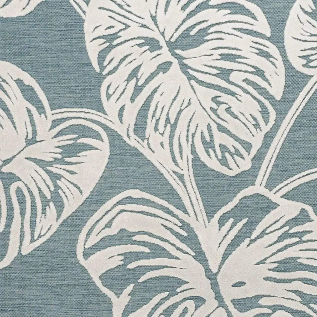 8' X 10' Blue And Ivory Floral Indoor Outdoor Area Rug - GreatEagleInc
