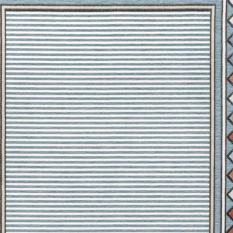 8' X 10' Blue And Ivory Geometric Indoor Outdoor Area Rug Homeroots Outdoor