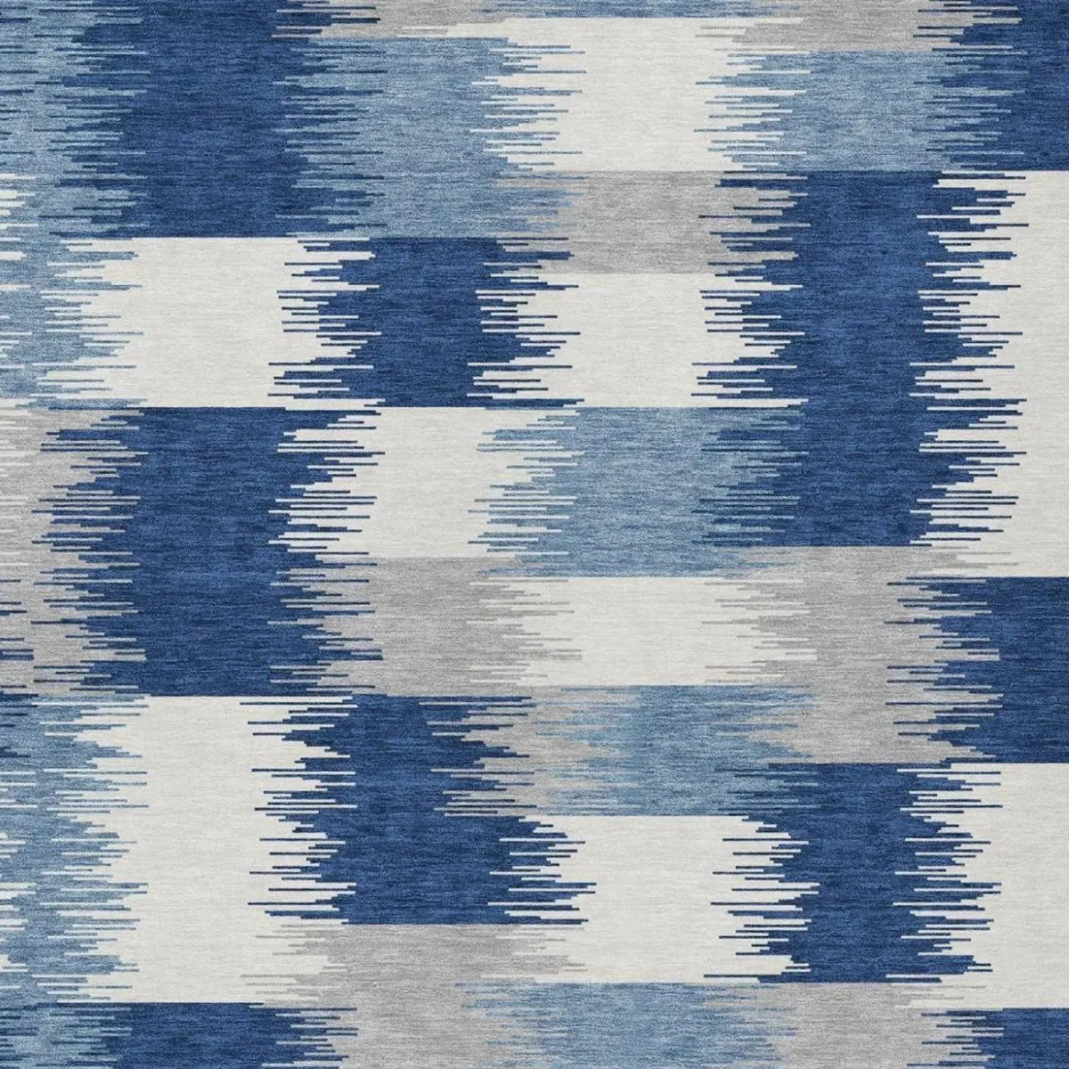 8' X 10' Blue And Ivory Geometric Washable Indoor Outdoor Area Rug Homeroots Outdoor