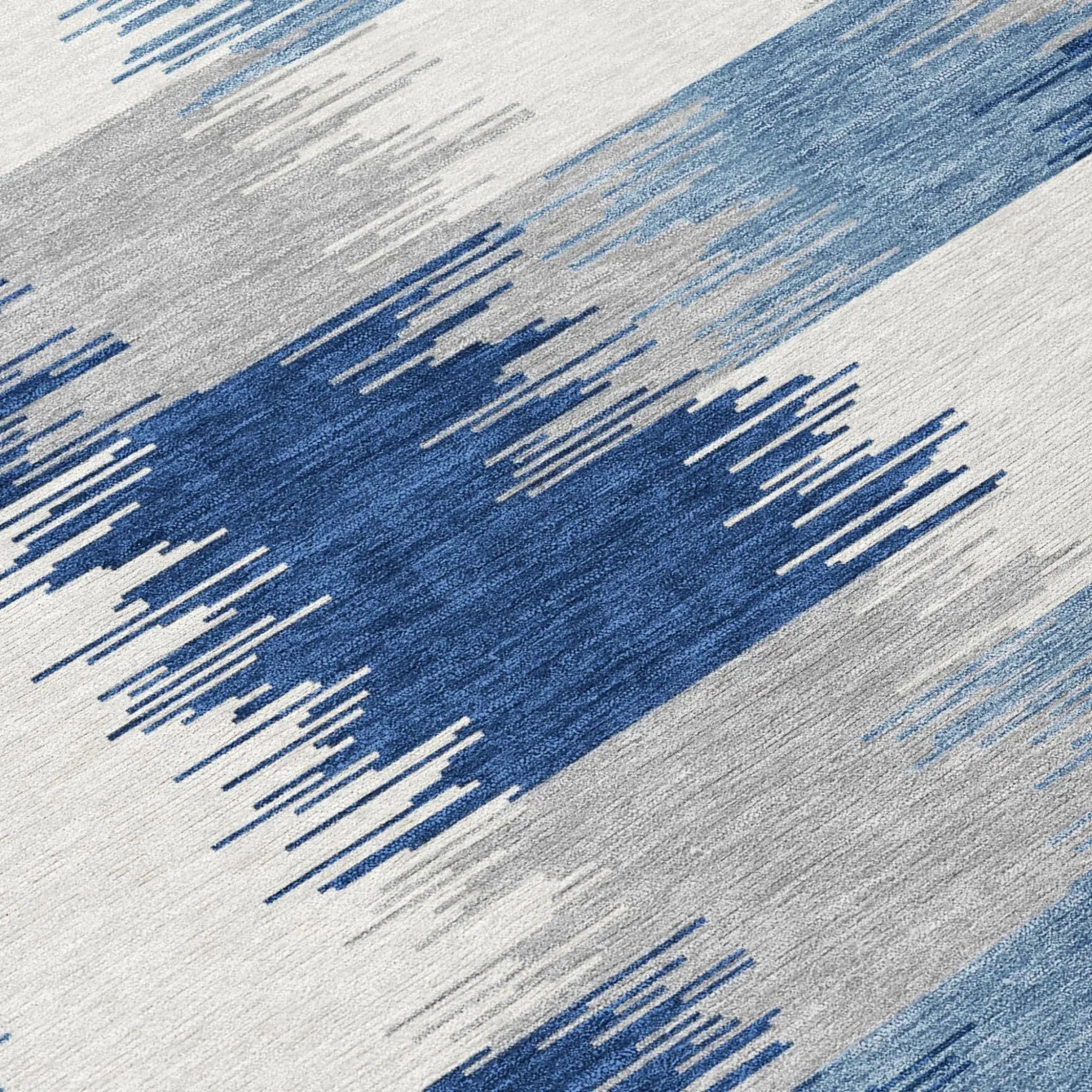 8' X 10' Blue And Ivory Geometric Washable Indoor Outdoor Area Rug Homeroots Outdoor