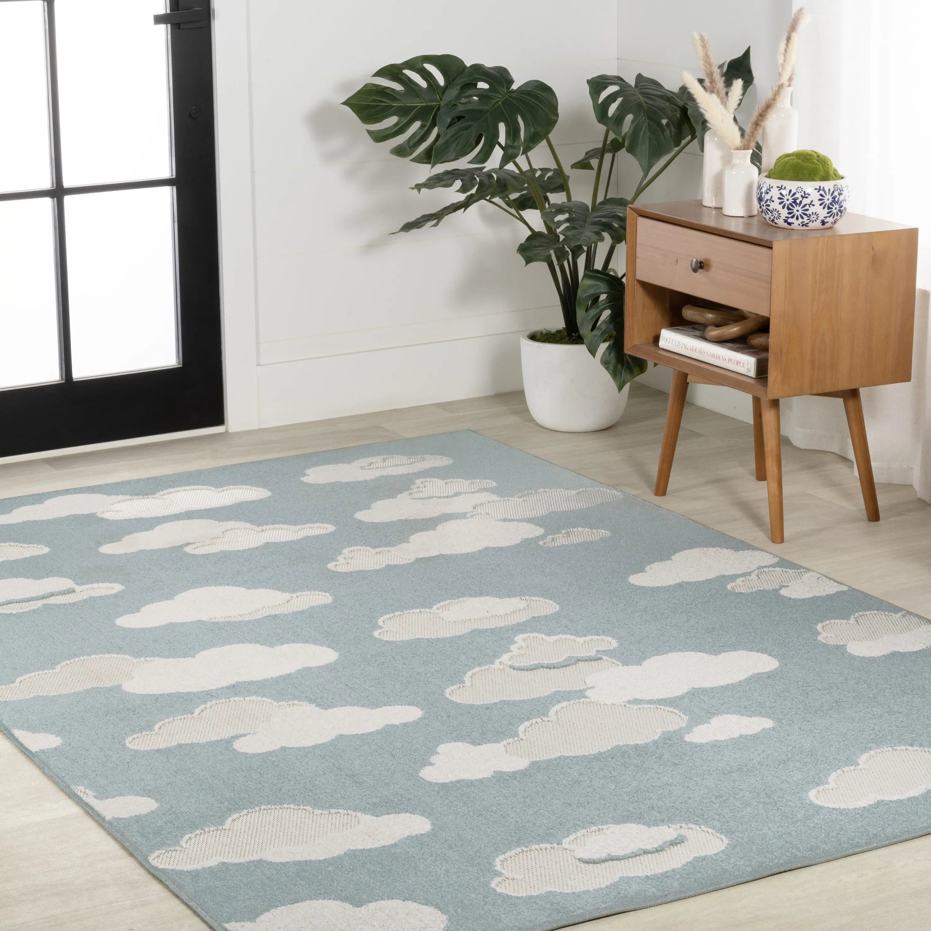 8' X 10' Blue And Ivory Polka Dot Indoor Outdoor Area Rug Homeroots Outdoor