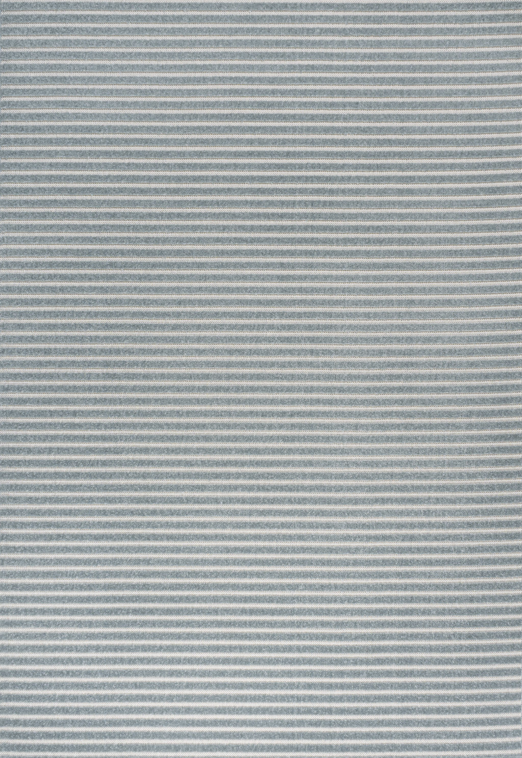 8' X 10' Blue And Ivory Striped Indoor Outdoor Area Rug - GreatEagleInc