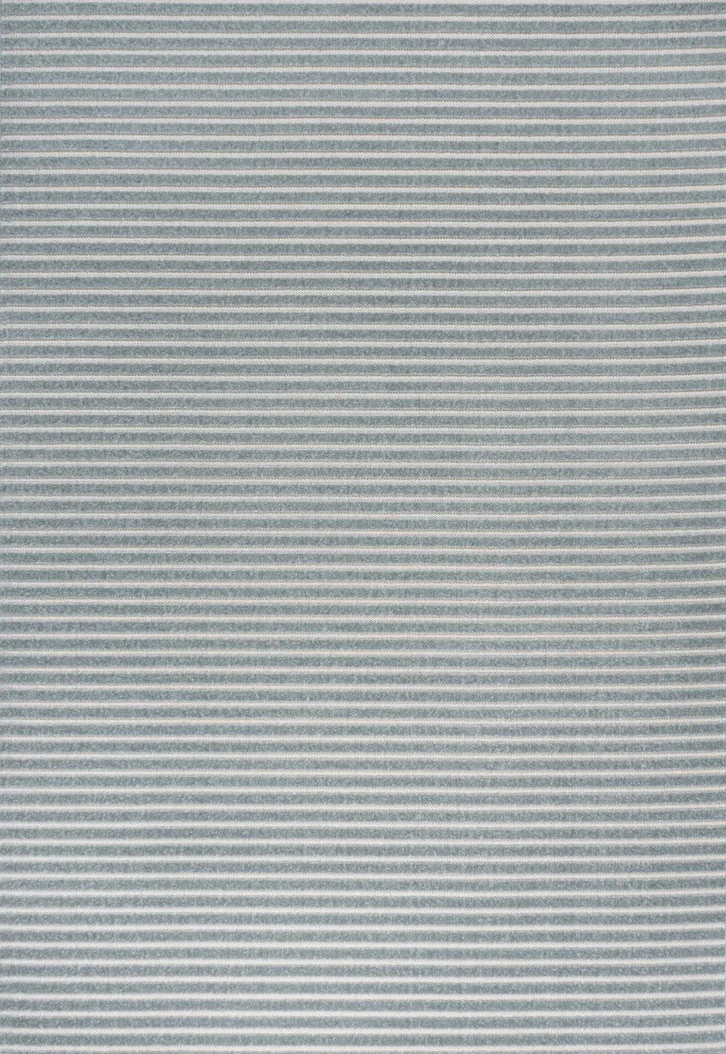 8' X 10' Blue And Ivory Striped Indoor Outdoor Area Rug - GreatEagleInc