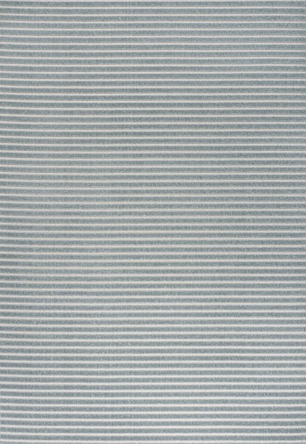 8' X 10' Blue And Ivory Striped Indoor Outdoor Area Rug - GreatEagleInc
