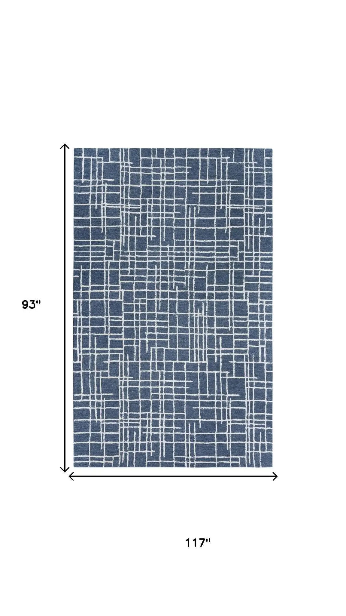 8' X 10' Blue And Ivory Wool Geometric Hand Tufted Area Rug Homeroots Home Decor