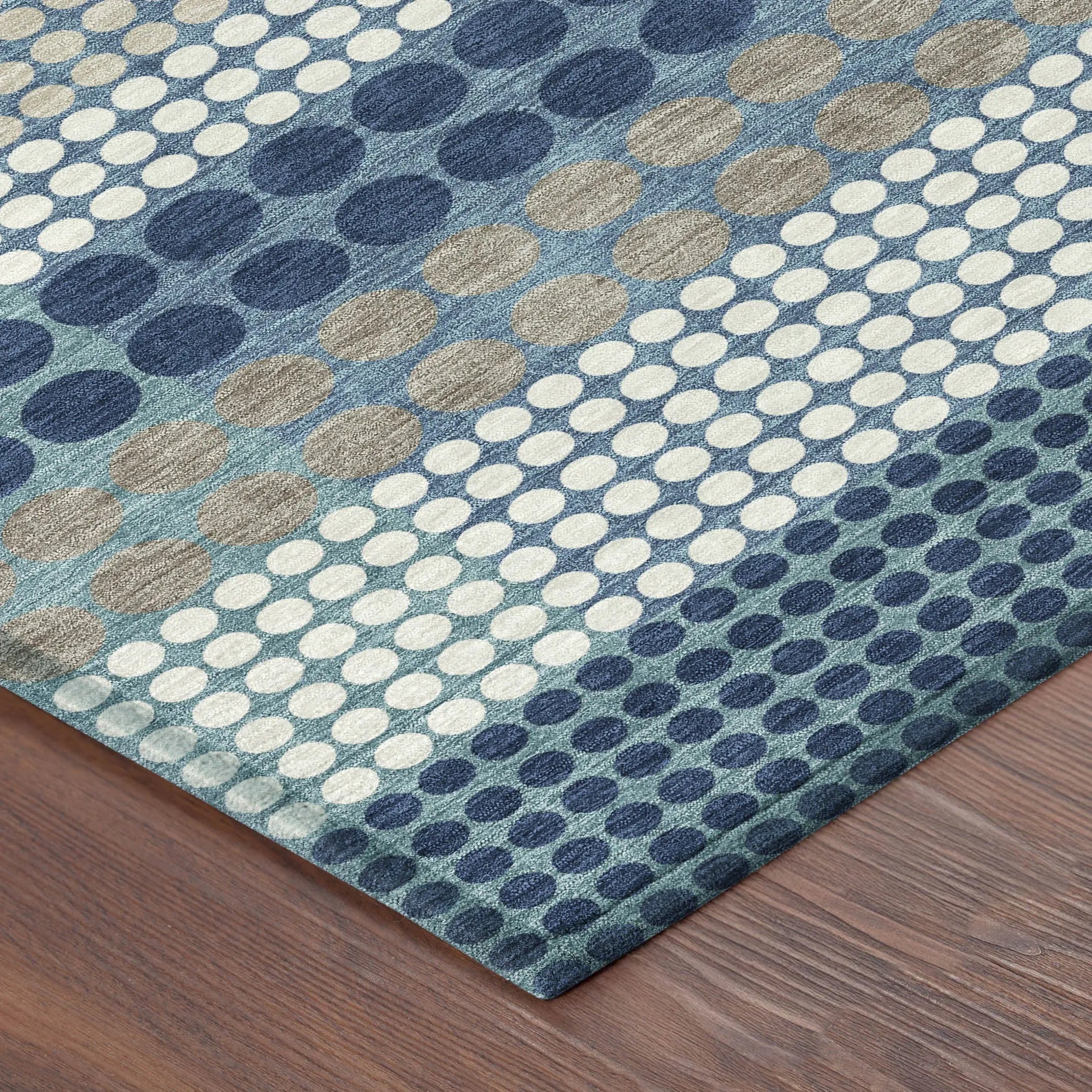 8' X 10' Blue And Navy Blue Geometric Washable Indoor Outdoor Area Rug Homeroots Outdoor
