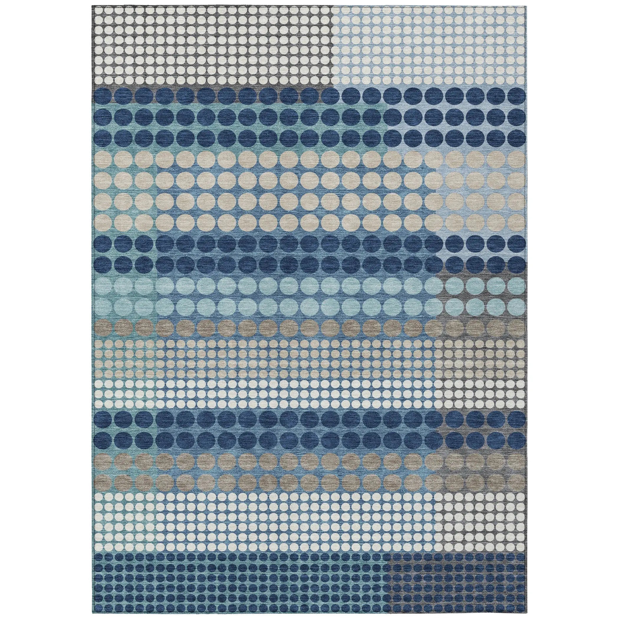 8' X 10' Blue And Navy Blue Geometric Washable Indoor Outdoor Area Rug Homeroots Outdoor